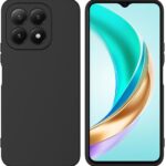 Juodas dėklas Xiaomi 15T Liquid Silicone 1.5mm matomas nuo priekio ir nugaros su kamera ir ekranu