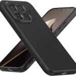 Juodas dėklas Xiaomi 15T Pro Liquid Silicone 1.5mm su matiniu paviršiumi ir kamera apsauga