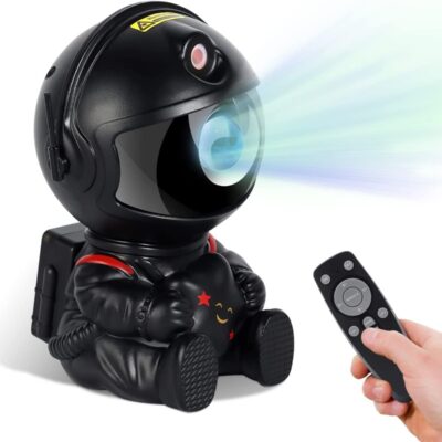 Juodas LED 3D galaktikų ir žvaigždžių projektorius Reach Mini Astronaut su nuotolinio valdymo pultu