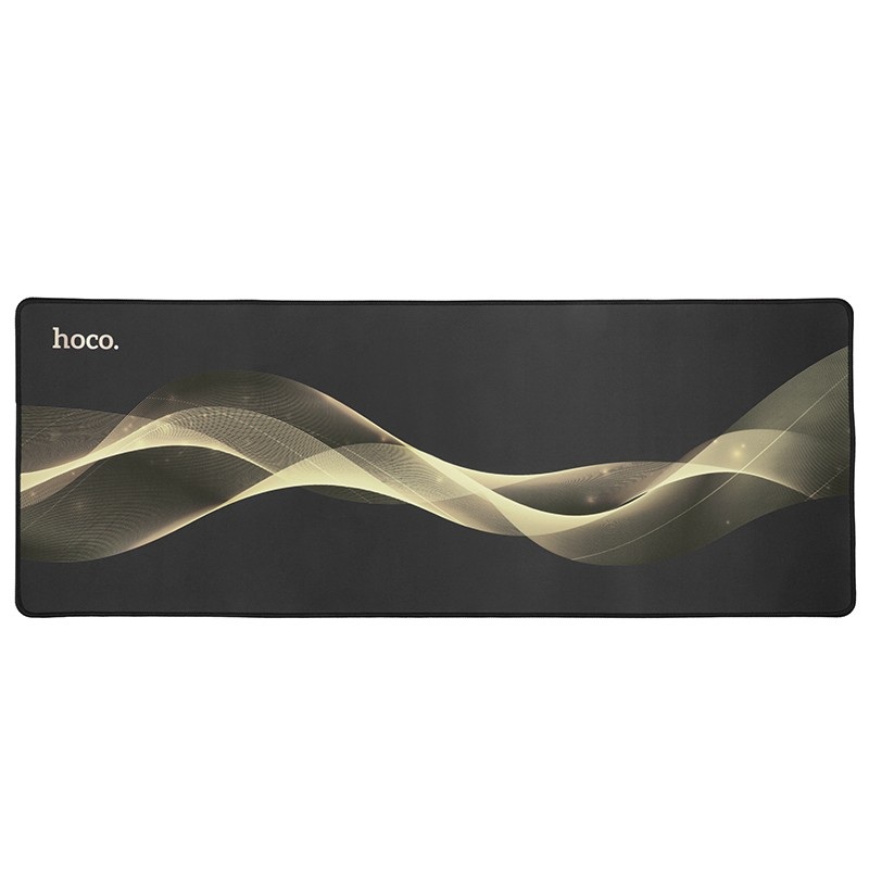 Juodas pelės kilimėlis Hoco GM22 30x80cm Juodas pelės kilimėlis Hoco GM22 30x80cm su šviesių bangų raštu ir baltu hoco logotipu