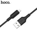 Juodas USB kabelis Hoco X25 su microUSB jungtimi ir 1 metro ilgio laidu.