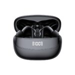 Juodos belaidės ausinės Joyroom TWS JR-BB3 su įkrovimo dėklu ir skaitmeniniu baterijos lygių indikatoriumi