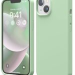Matcha spalvos dėklas Apple Iphone 14 su apvaliais kampais ir klasikiniu dizainu