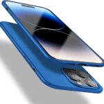 Mėlynas dėklas Apple iPhone 14 Pro Max X-level Guardian su apsauga aplink kameros modulį ir kraštus