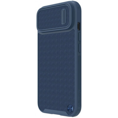 Mėlynas dėklas Nillkin Textured S telefonui Apple iPhone 14 su tekstūruota paviršiaus dalimi