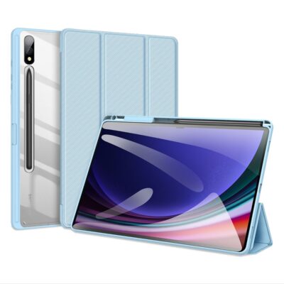 Mėlynas dėklas Samsung X820 Tab S10 Plus Dux Ducis Toby su trijų dalių dangčiu ir permatomu galiniu paviršiumi