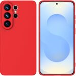 Raudonas dėklas Samsung S948 S26 Ultra Liquid Silicone su matiniu paviršiumi ir fotoaparato išpjova