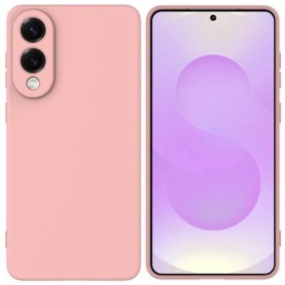 Rausvas dėklas Samsung S937 S25 Edge Liquid Silicone 1.5mm matomas priekyje ir gale