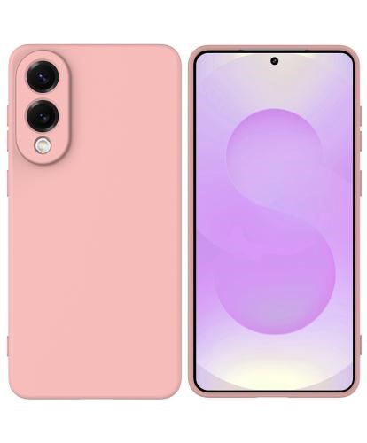 Rausvas dėklas Samsung S937 S25 Edge Liquid Silicone 1.5mm Rausvas dėklas Samsung S937 S25 Edge Liquid Silicone 1.5mm matomas priekyje ir gale