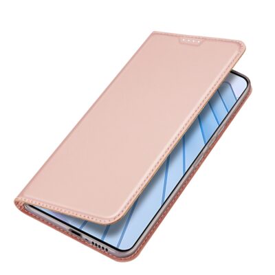 Rozinis-auksinis atverciamas deklas Xiaomi Redmi Note 14 5G Dux Ducis Skin Pro elegantiškas dėklas su švelniu atverčiamu dangčiu
