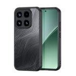 Skaidrus dėklas Dux Ducis Aimo telefonui Xiaomi 17 su juodos spalvos raštuota nugarėle ir juodu rėmeliu