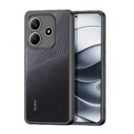 Skaidrus dėklas Dux Ducis Aimo telefonui Xiaomi Redmi Note 14 5G su juodu kraštu ir dryžuotu nugarėle
