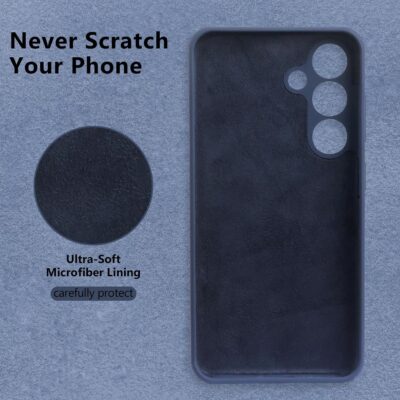 Tamsiai melynas deklas Samsung Galaxy S926 S24 Plus su mikropluošto pamušalu