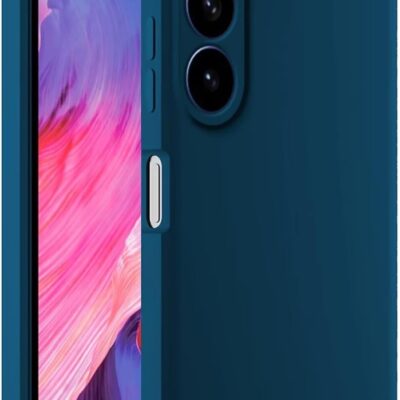 Tamsiai mėlynas dėklas Samsung S947 S26 Plus Liquid Silicone matinis paviršius ir trys galinės kameros išpjovos