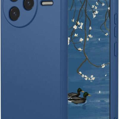 Tamsiai mėlynas dėklas Xiaomi Poco F7 Ultra Liquid Silicone 1.5mm su apvaliu kamerų išpjova