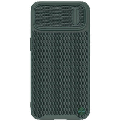 Žalias dėklas Nillkin Textured S telefonui Apple iPhone 14 su tekstūruota paviršiaus dalimi ir fotoaparato apsauga