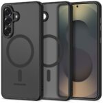 Juodas matinis dėklas Tech-Protect Magcam Magsafe Samsung Galaxy S26 Plus rodomas iš kelių kampų