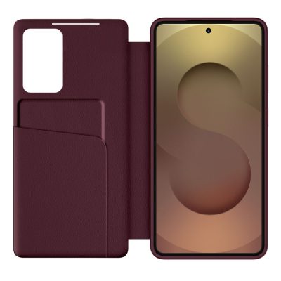 Bordo atverčiamas dėklas Samsung Galaxy S26 Ultra Tech-Protect Smart Wallet - bordo spalvos odinis dėklas su kišenėlėmis