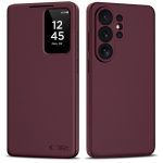 Bordo atverčiamas dėklas Samsung Galaxy S26 Ultra su priekinio langelio langu ir nugaros fotoaparato moduliu