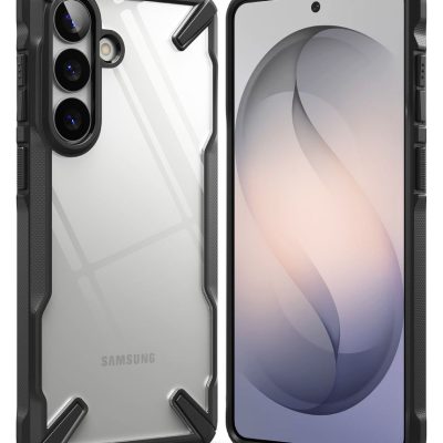 Juodas dėklas Samsung Galaxy S26 Plus Ringke Fusion X, matomas permatomas korpusas ir juodos kraštinės