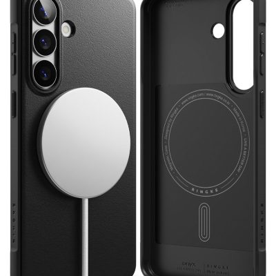 Juodas dėklas Samsung Galaxy S26 Ringke Onyx Magnetic Magsafe su magnetiniu laikikliu