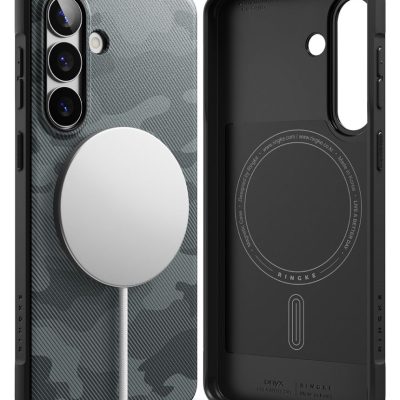 Juodas camo dėklas Samsung Galaxy S26 Ringke Onyx Magnetic Magsafe su magnetiniu apskritimu