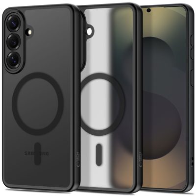 Juodas matinis dėklas Samsung Galaxy S26 Plus su MagSafe žiedu iš nugarėlės ir šono