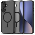 Juodas matinis dėklas Samsung Galaxy A57 5G Tech-Protect Magmat Magsafe, matoma apvali žymė ir kameros išpjova