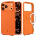 Oranzinis Spigen Silicone Fit Magsafe deklas Apple iPhone 17 Pro Max, matomas kameros blokas