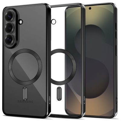 Juodas dėklas Samsung Galaaxy S26 Plus Tech-Protect Magflex Magsafe su magnetiniu žiedu ir trimis kameros objektyvais