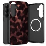 Tech-Protect Lamano MagSafe deklas Samsung Galaxy S26 Plus su tamsaus tortoiseshell rašto dizainu