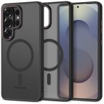 Juodas matinis deklas su raudonu apvadu kameros blokui ir dideliu MagSafe žiedu Samsung Galaxy S26 Ultra