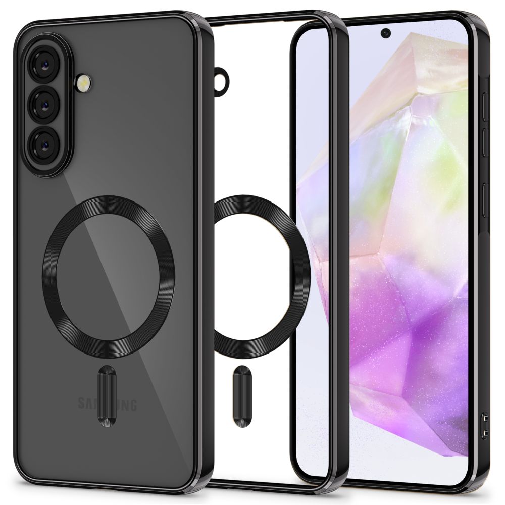 Juodas dėklas Samsung Galaxy A37 5G Tech-Protect Magflex Magsafe Juodas dėklas Samsung Galaxy A37 5G su magnetiniu žiedu ant nugaros ir trijų kamerų moduliu