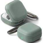 Žalias dėklas Ringke Onyx Magnetic MagSafe Samsung Galaxy Buds 4/4 Pro su karabineriu