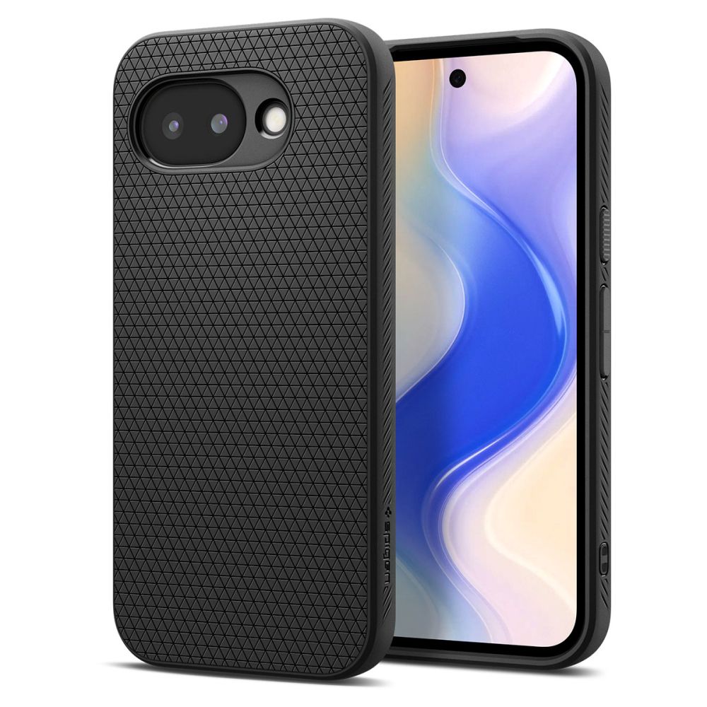 Juodas dėklas Google Pixel 10A Spigen Liquid Air Juodas dėklas Google Pixel 10A Spigen Liquid Air, su tekstūruotu paviršiumi, iškirpta kamera ir šoninių mygtukų sritimi