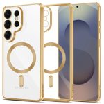 Auksinis dėklas Samsung Galaxy S26 Ultra Tech-Protect Magflex Magsafe su skaidriu stiklu ir aukso spalvos kraštais