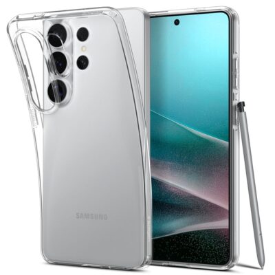 Skaidrus dėklas Samsung S26 Ultra Spigen Liquid Crystal – skaidrus dėklas aplink galinę telefono dalį su kamera moduliu