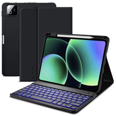 Juodas dėklas Xiaomi Pad 7 / 7 Pro / 8 / 8 Pro 11.2 su klaviatūra