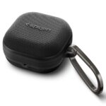 Juodas matinis dėklas Samsung Galaxy Buds 4/4 Pro Spigen Classic Fit su kilpos laikikliu