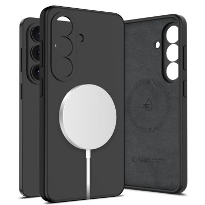 Juodas dėklas Samsung Galaxy S26 Tech-Protect Silicone Magsafe su magnetiniu krovikliu vasdu