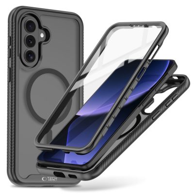 Tech-Protect Defense 360 Magsafe dėklas Samsung Galaxy A57 5G juodas matinis su apsauga telefono ekrano ir kamerų