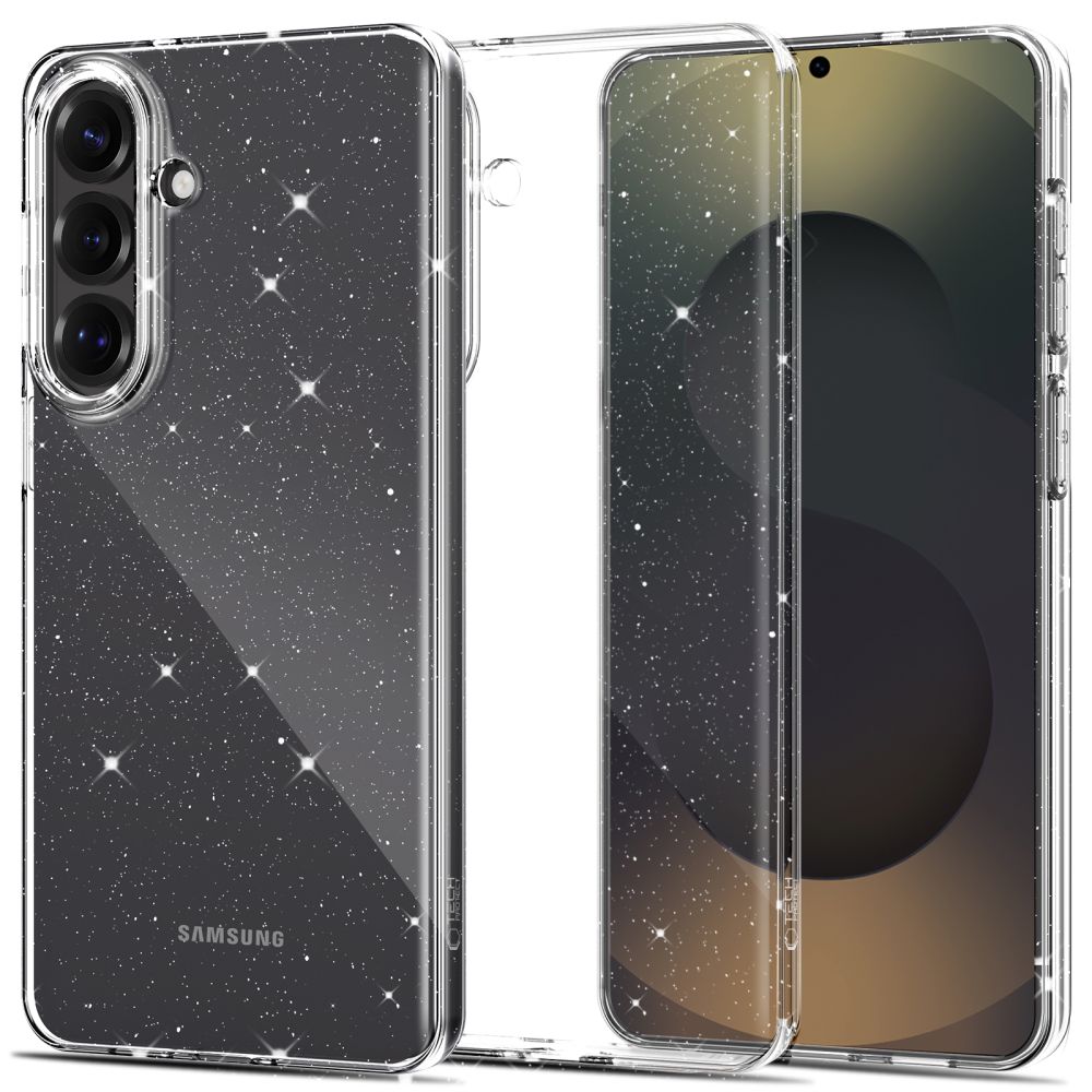 Skaidrus blizgantis dėklas Samsung Galaxy S26 Tech-Protect FlexAir Skaidrus blizgantis dėklas Samsung Galaxy S26 Tech-Protect FlexAir su blizgančiomis detalėmis
