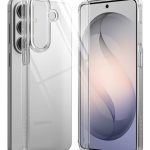 Skaidrus dėklas Samsung Galaxy S26 Plus Ringke Fusion ant telefono, aiškiai parodytas dizainas ir skaidrumas