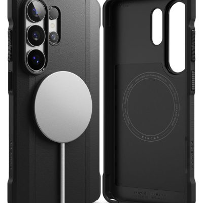 Juodas dėklas Samsung Galaxy S26 Ultra Ringke Onyx Alfa Magnetic Magsafe su magnetiniu apskritimu