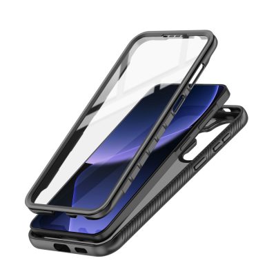 Juodas dėklas Samsung Galaxy A36 / A56 / A37 5G su skaidria ekrano apsauga