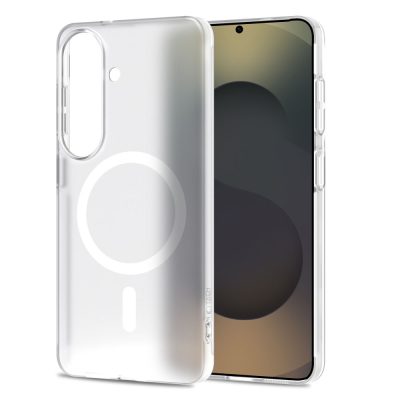 Matinis baltas dėklas Samsung Galaxy S26 Tech-Protect Magslim Magsafe ant telefono