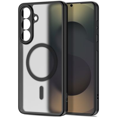 Juodas matinis dėklas telefonui Samsung Galaxy S26 Plus su apvaliu MagSafe žymėjimu