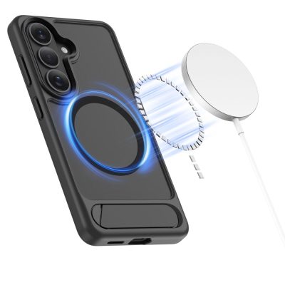 Juodas matinis deklas Samsung Galaxy S26 Plus Tech-Protect Magrack Magsafe su magnetiniu laikikliu