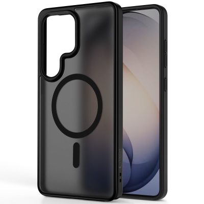 Juodas matinis dėklas Samsung Galaxy S26 Ultra Tech-Protect Magmat Magsafe su apsauga kameros angos