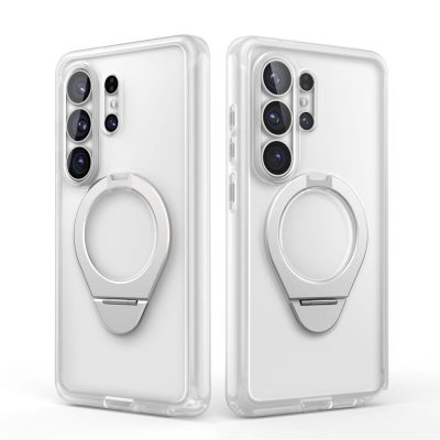 Skaidrus frost dėklas Samsung Galaxy S26 Ultra Supcase Cosmo Mag Magsafe su sidabro spalvos žiedu rankenėle